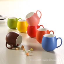 Colorful Glazing Design Porcelain Round Cup Ceramic Mugs